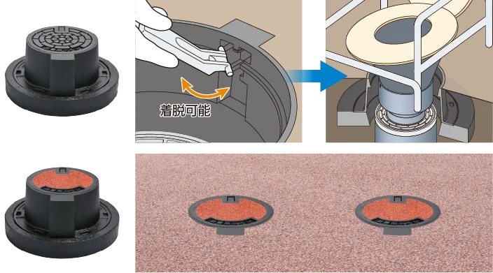 鋳鉄製防護ふた設置イメージ